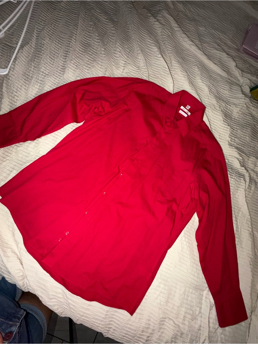 Pierre Cardin Bright Red Long-Sleeve Dress Shirt
